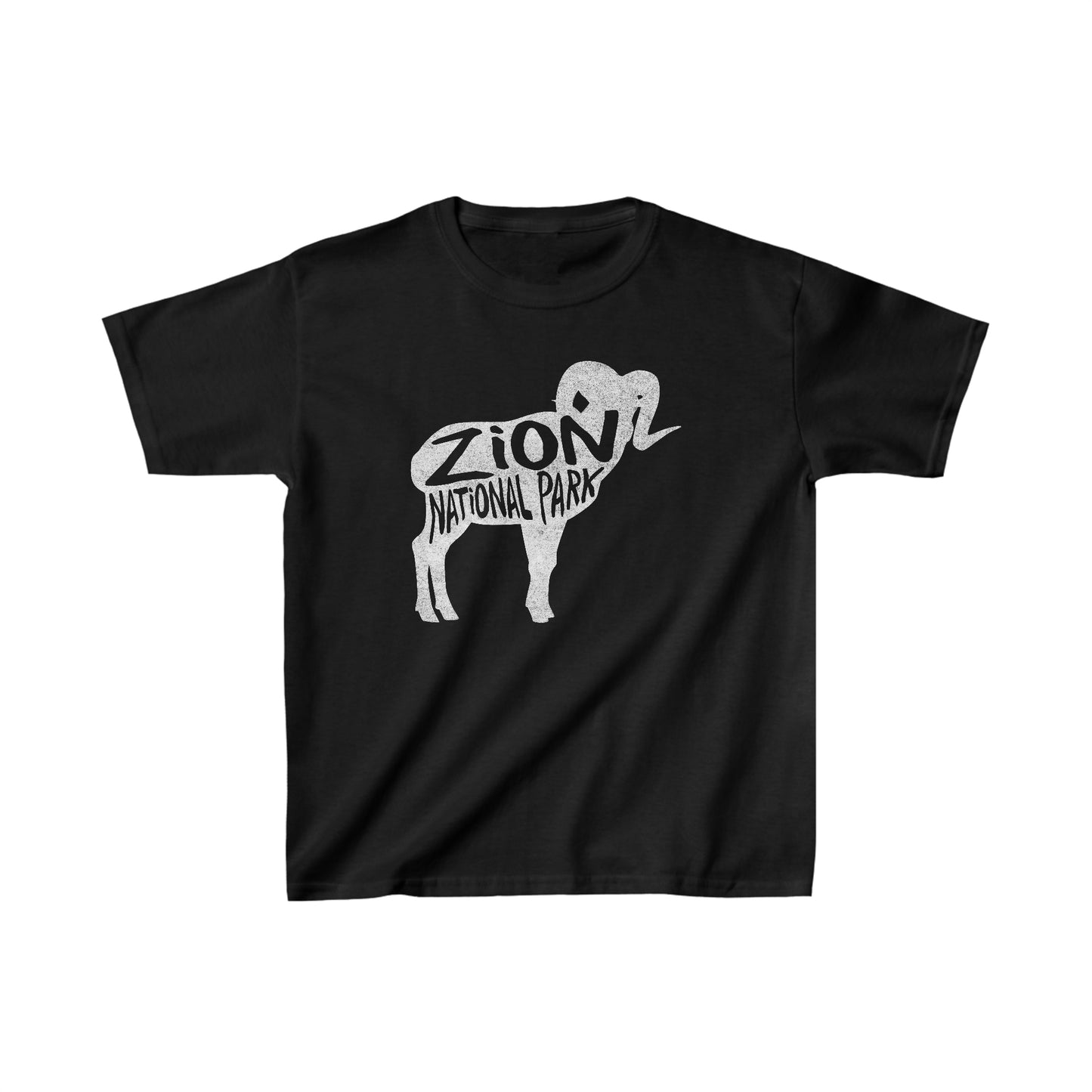 Zion National Park Child T-Shirt - Bighorn Sheep Chunky Text