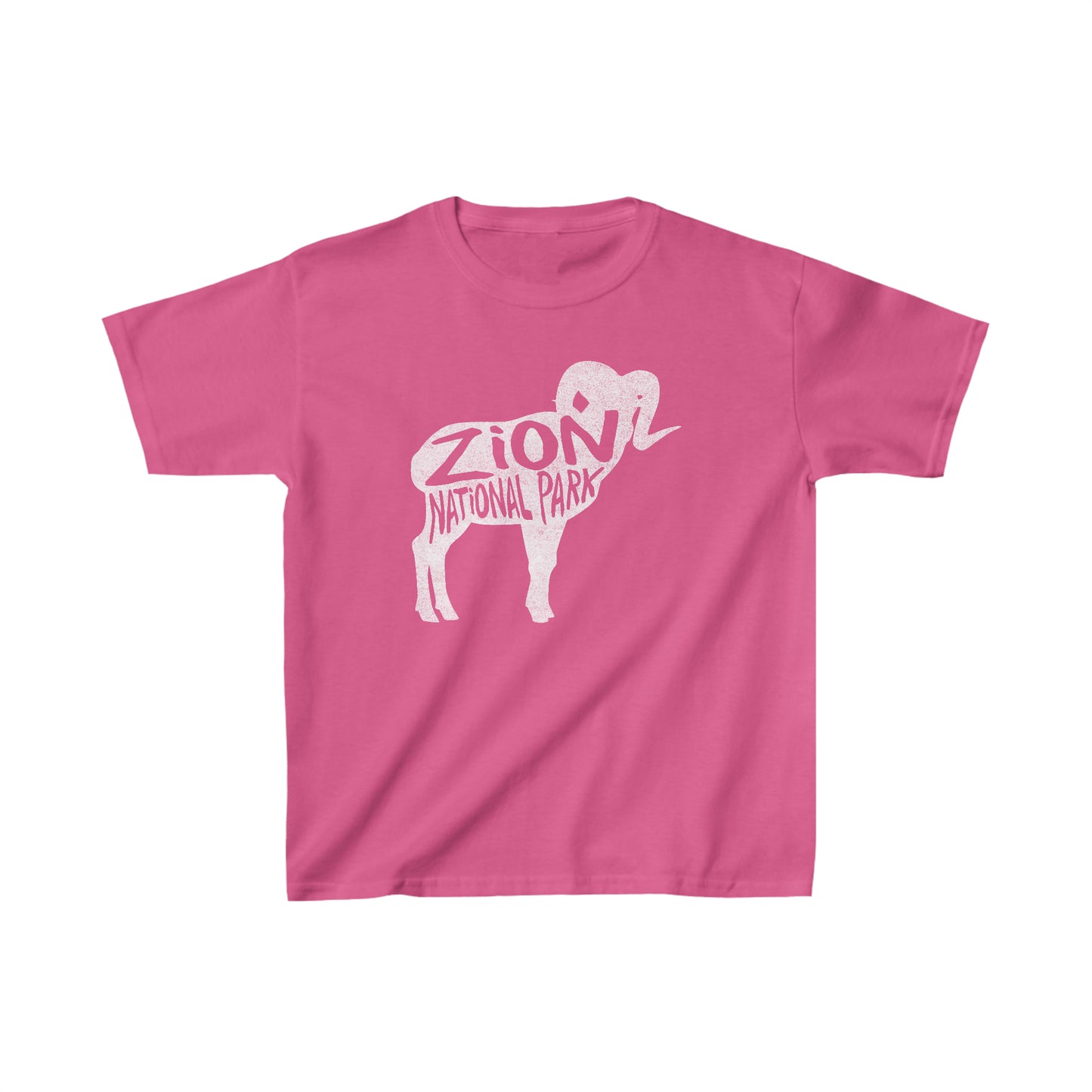 Zion National Park Child T-Shirt - Bighorn Sheep Chunky Text