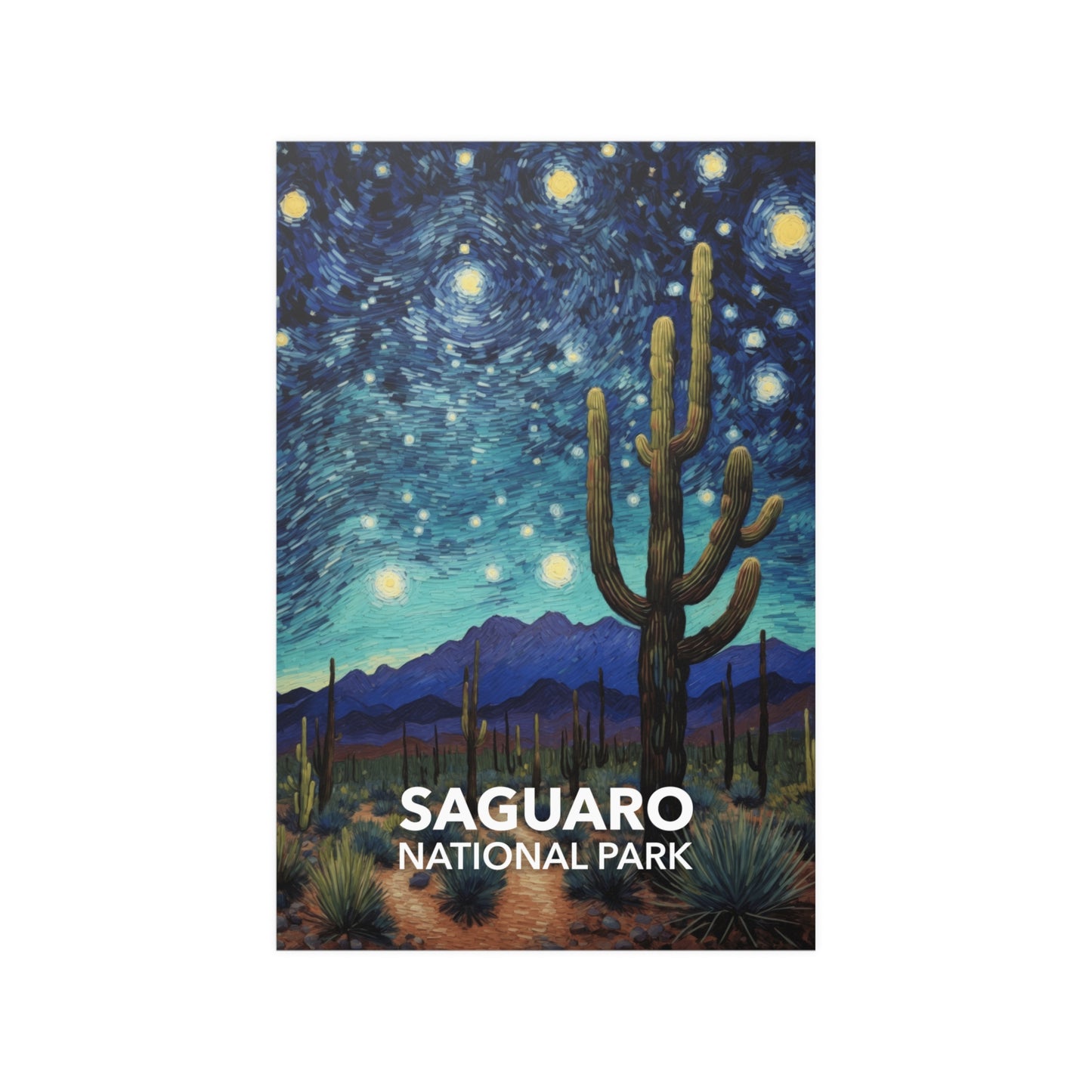 Saguaro National Park Poster - Starry Night