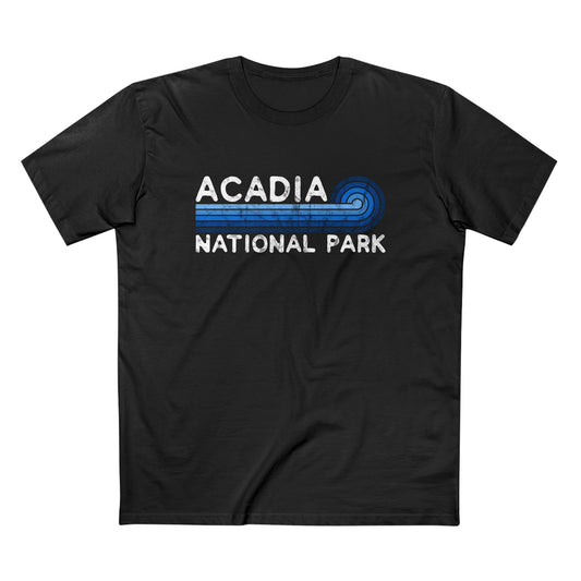 Acadia National Park T-Shirt - Blue Vintage Stretched Sunrise