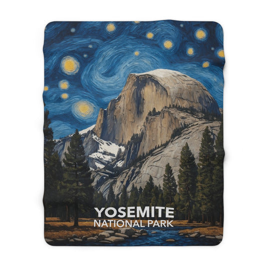 Yosemite National Park Sherpa Blanket - The Starry Night