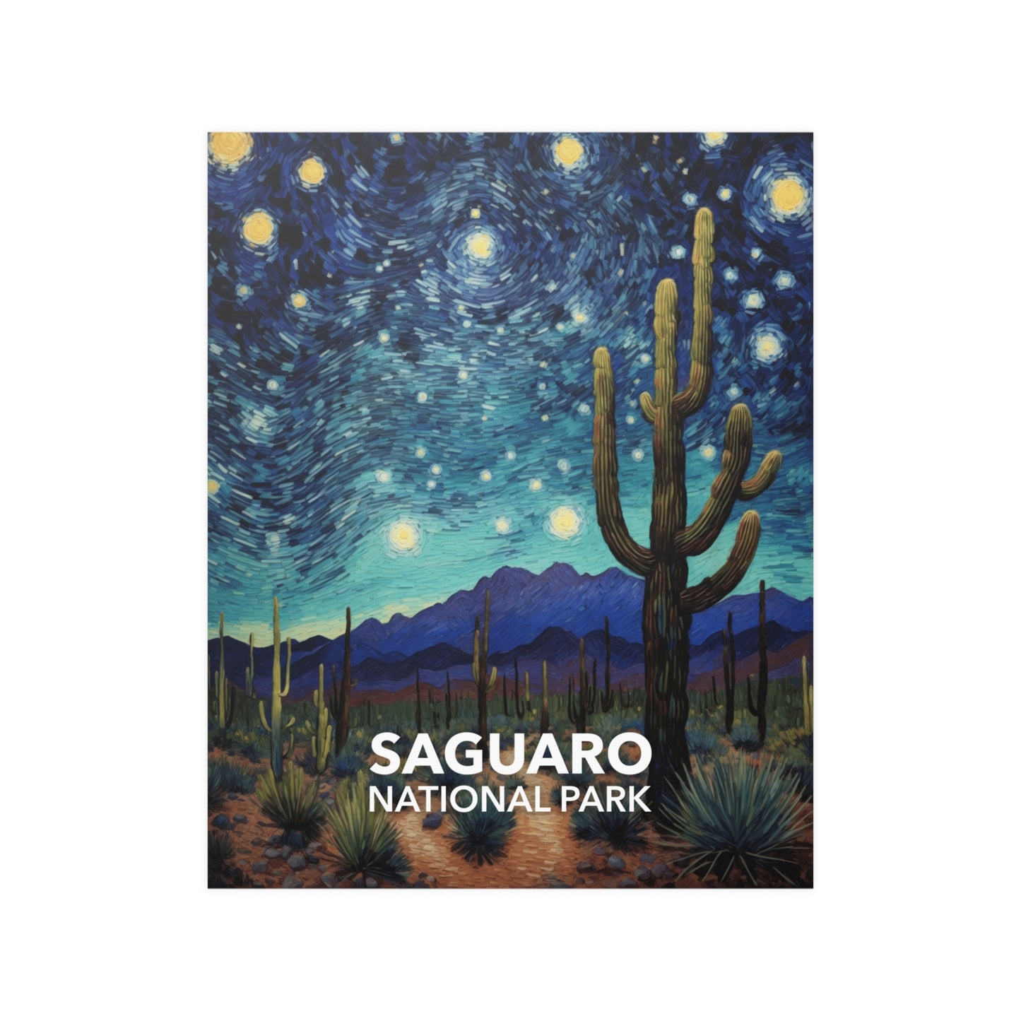 Saguaro National Park Poster - Starry Night