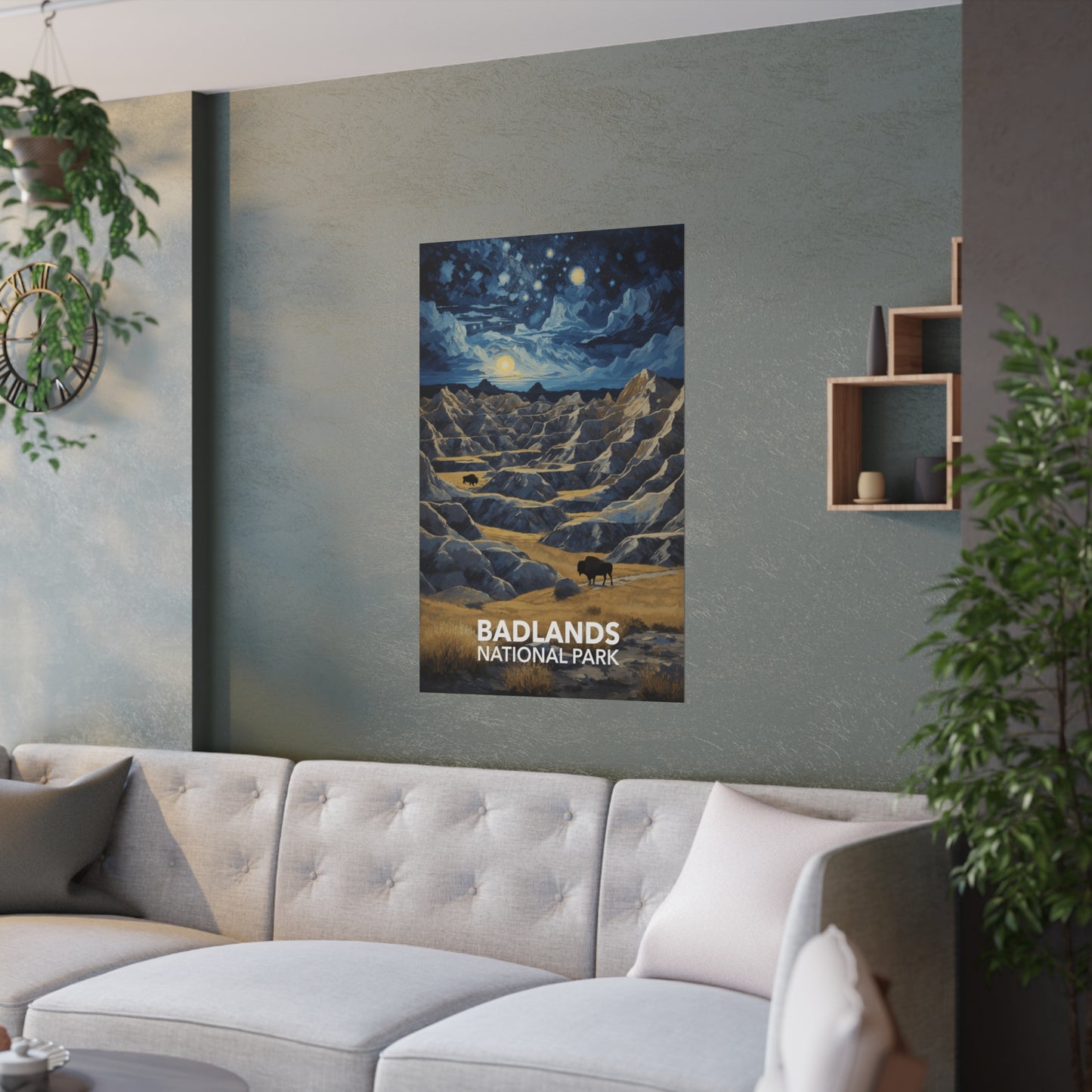 Badlands National Park Poster - Starry Night