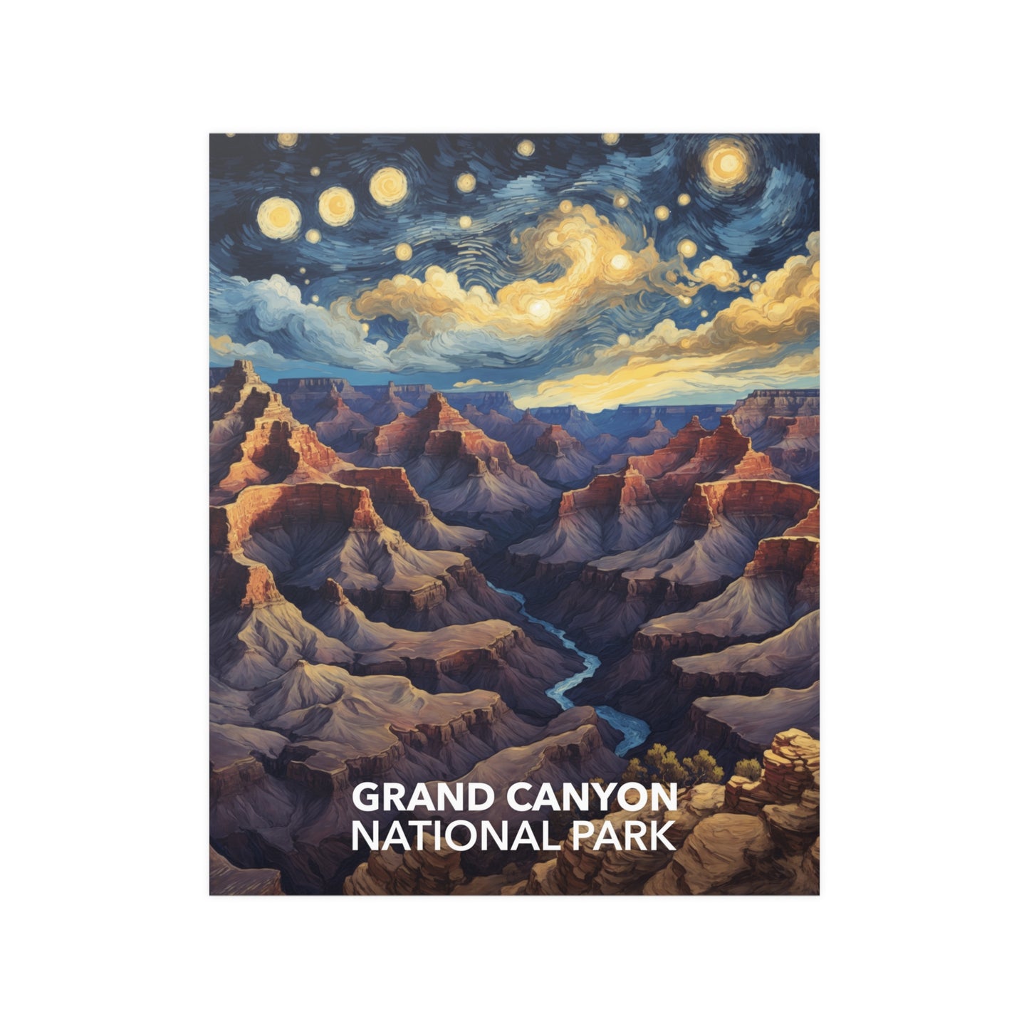 Grand Canyon National Park Poster - Starry Night