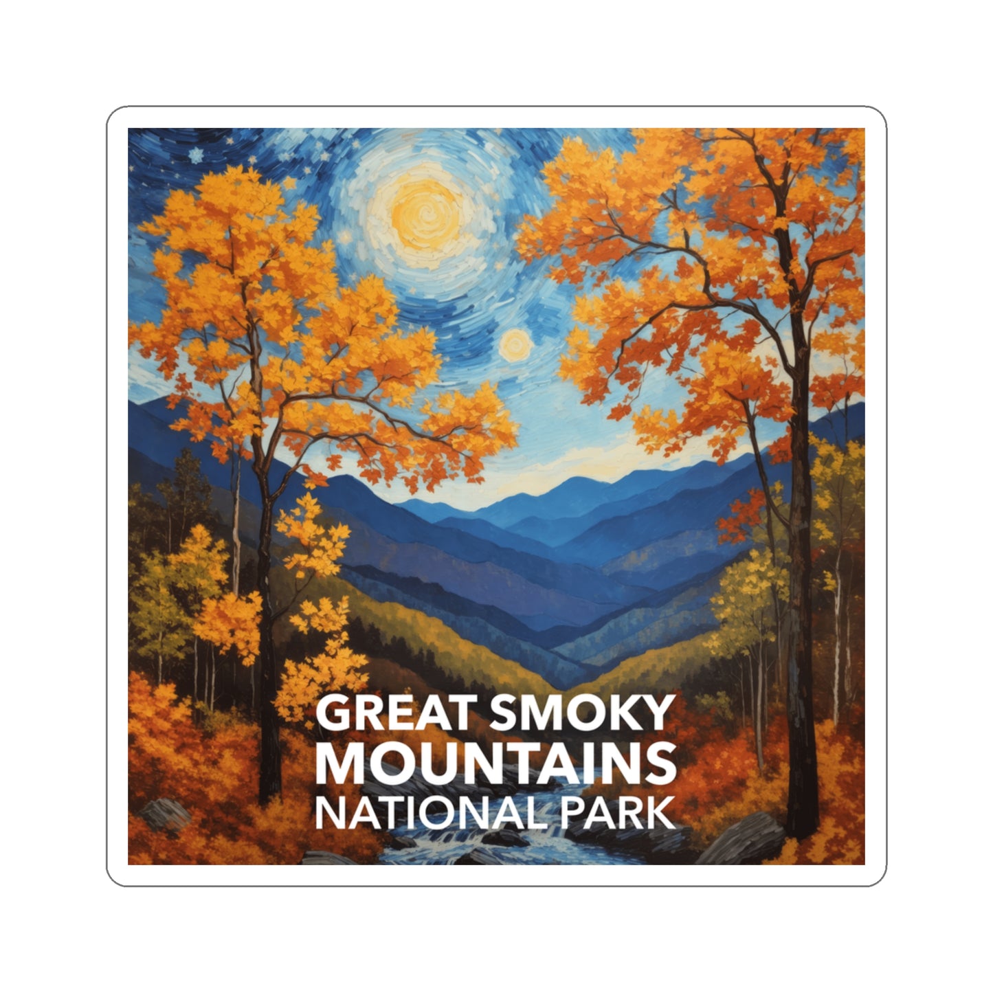 Great Smoky Mountains National Park Sticker - The Starry Night