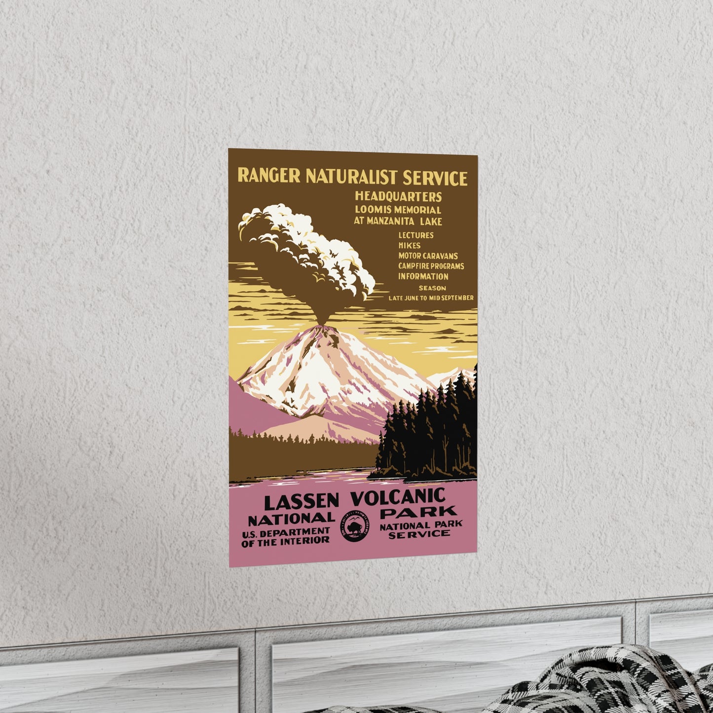 Lassen Volcanic National Park Poster - Vintage WPA Design