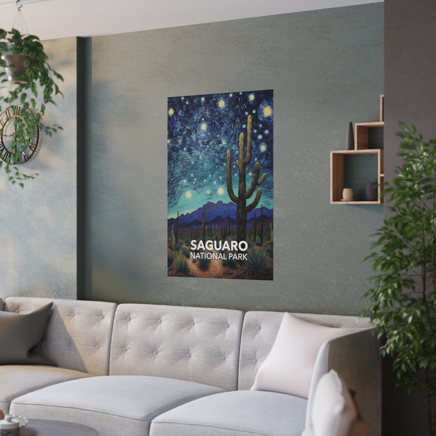 Saguaro National Park Poster - Starry Night