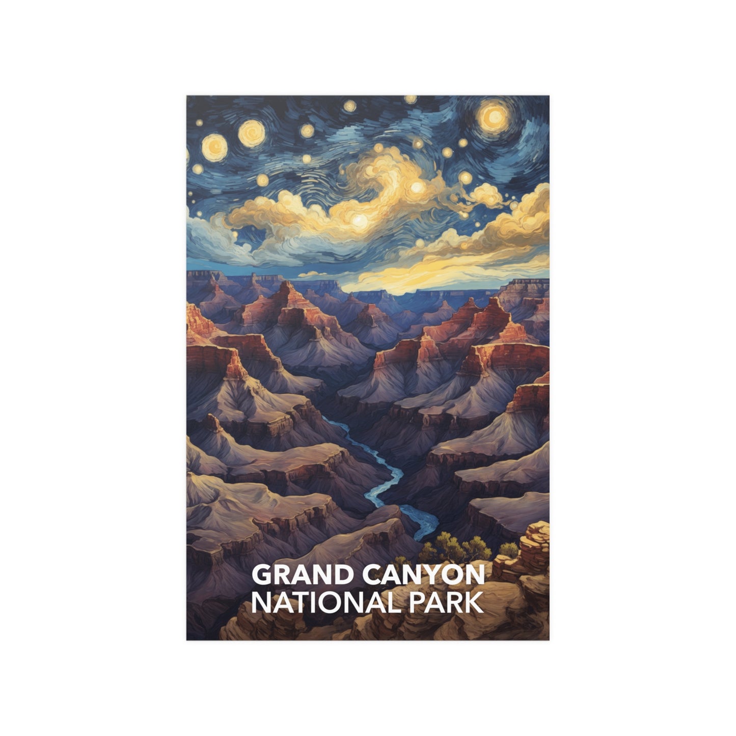 Grand Canyon National Park Poster - Starry Night