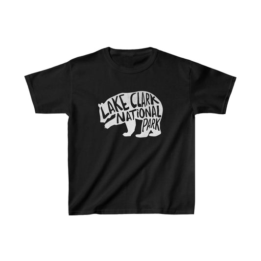 Lake Clark National Park Child T-Shirt - Grizzly Bear Chunky Text