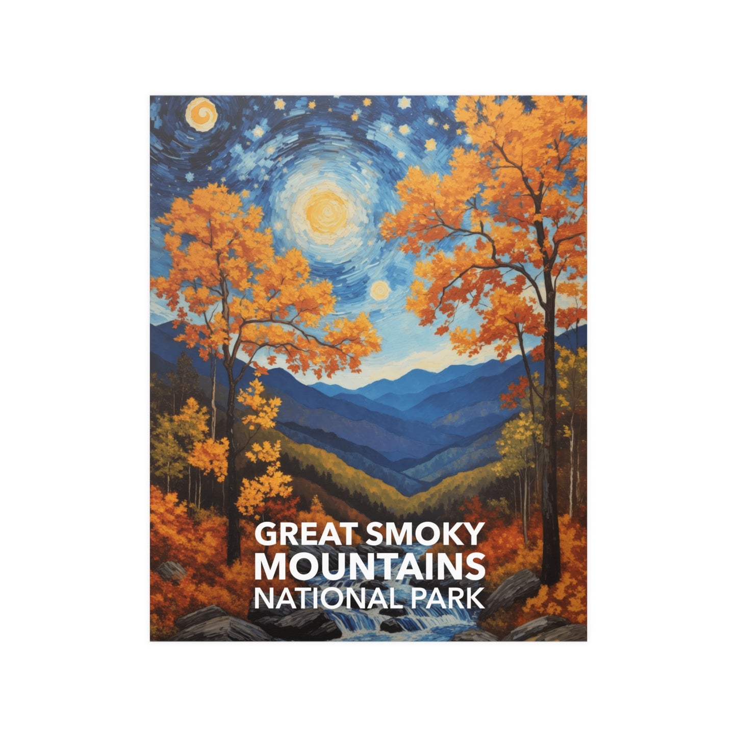 Great Smoky Mountains National Park Poster - Starry Night