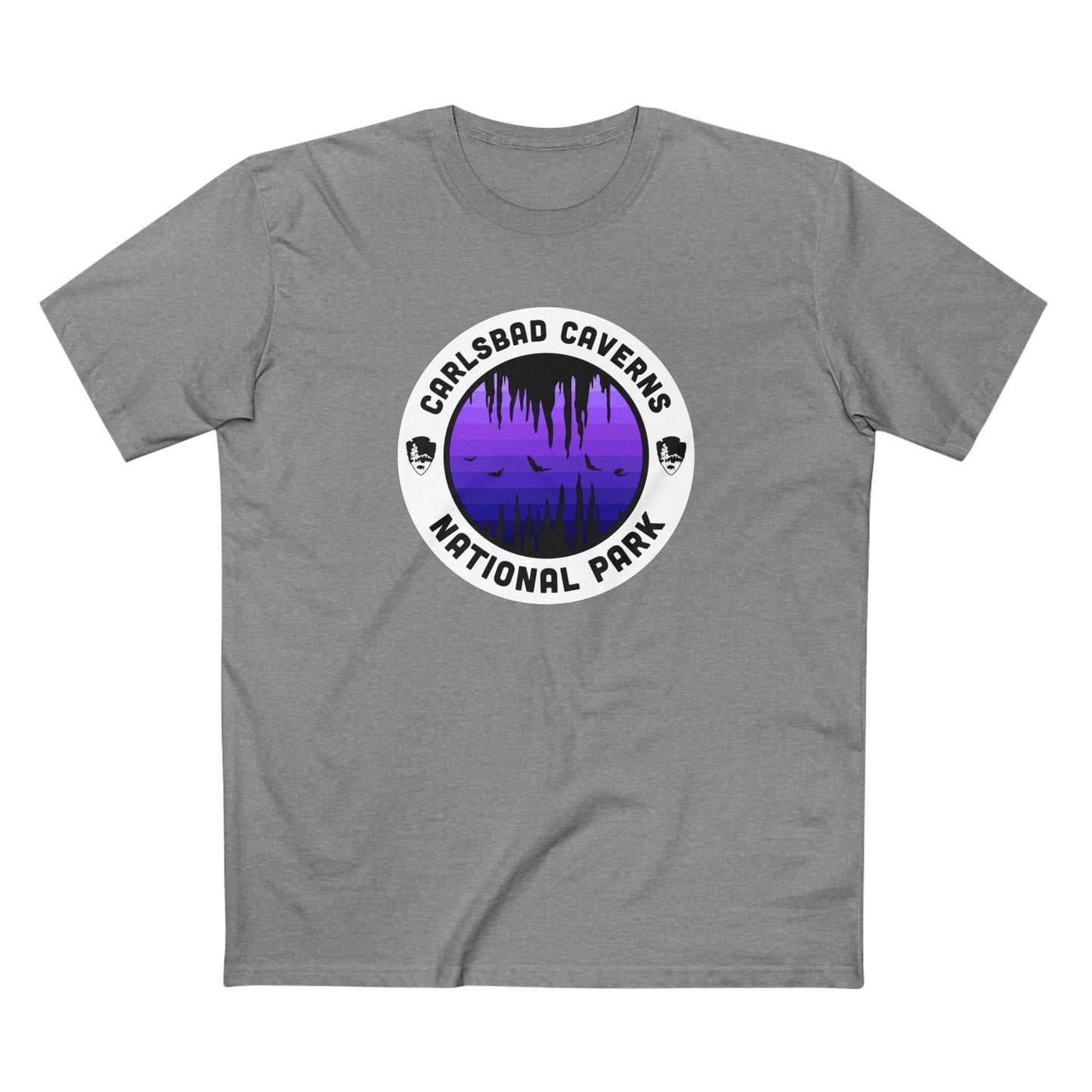 Carlsbad Caverns National Park - Round Badge Design Purple