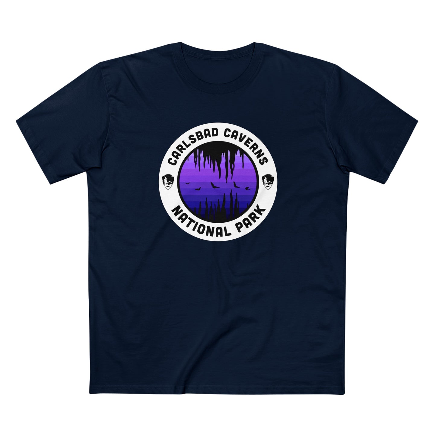 Carlsbad Caverns National Park - Round Badge Design Purple