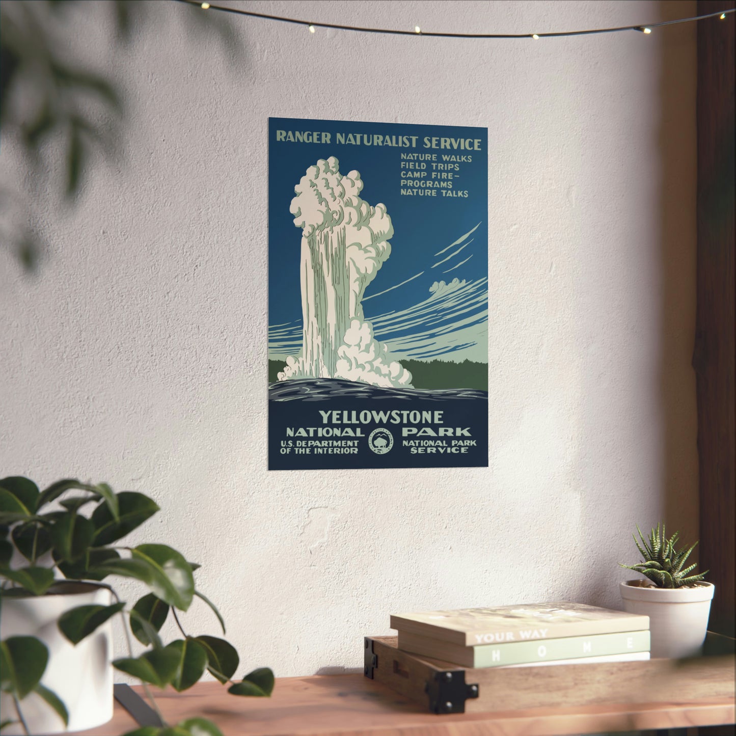 Yellowstone National Park Poster Old Faithful - Vintage WPA Design