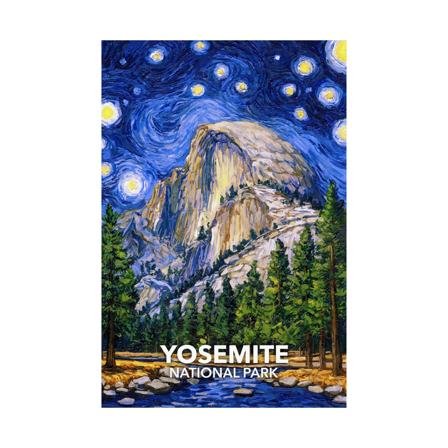 Yosemite National Park Poster - The Starry Night