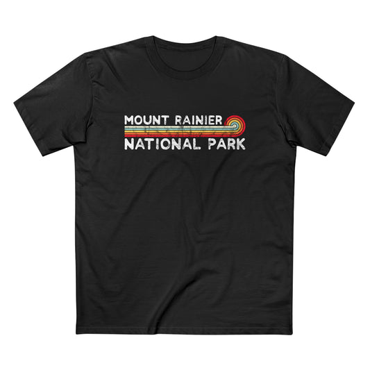 Mount Rainier National Park T-Shirt - Vintage Stretched Sunrise