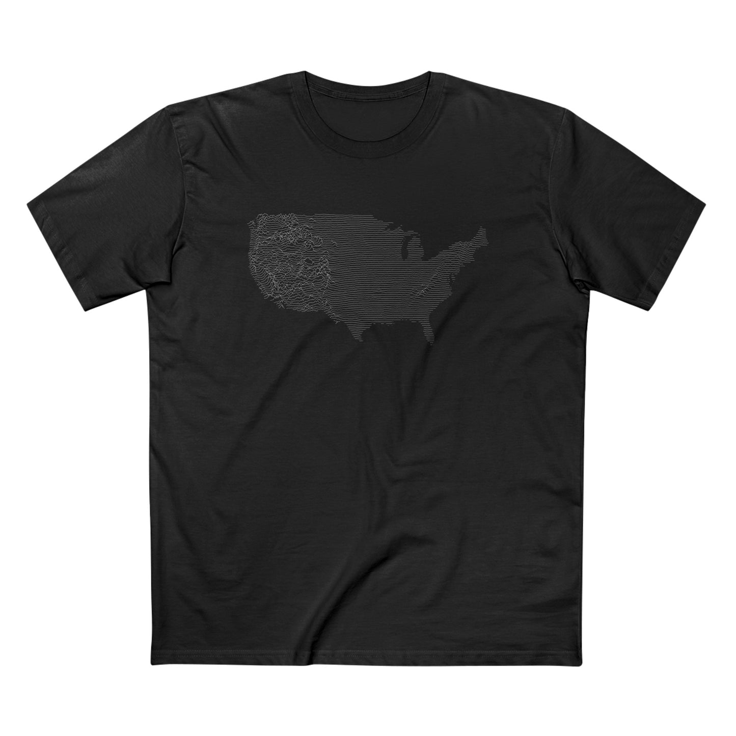 Contiguous USA T-Shirt - Topographical Lines