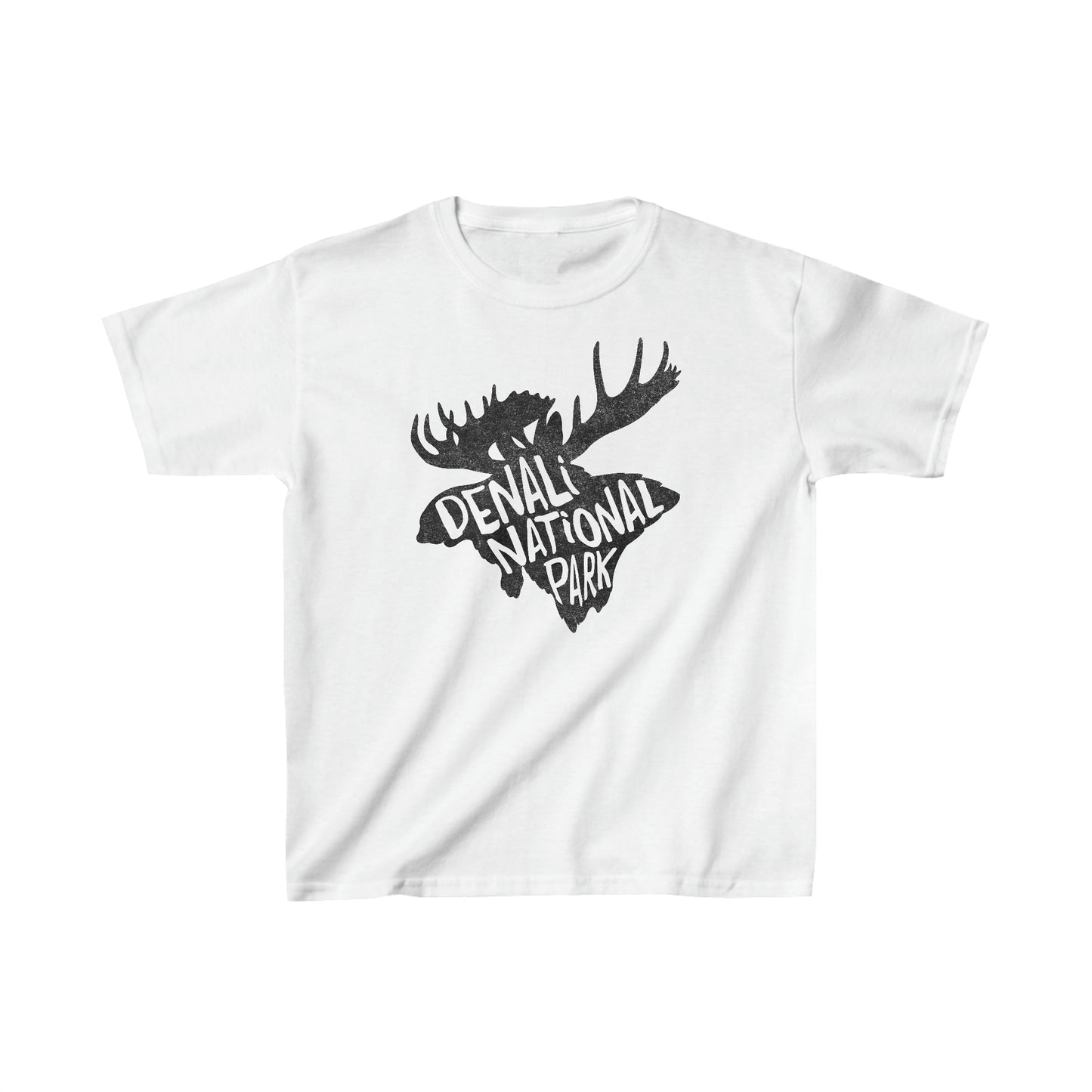 Denali National Park Child T-Shirt - Moose Chunky Text