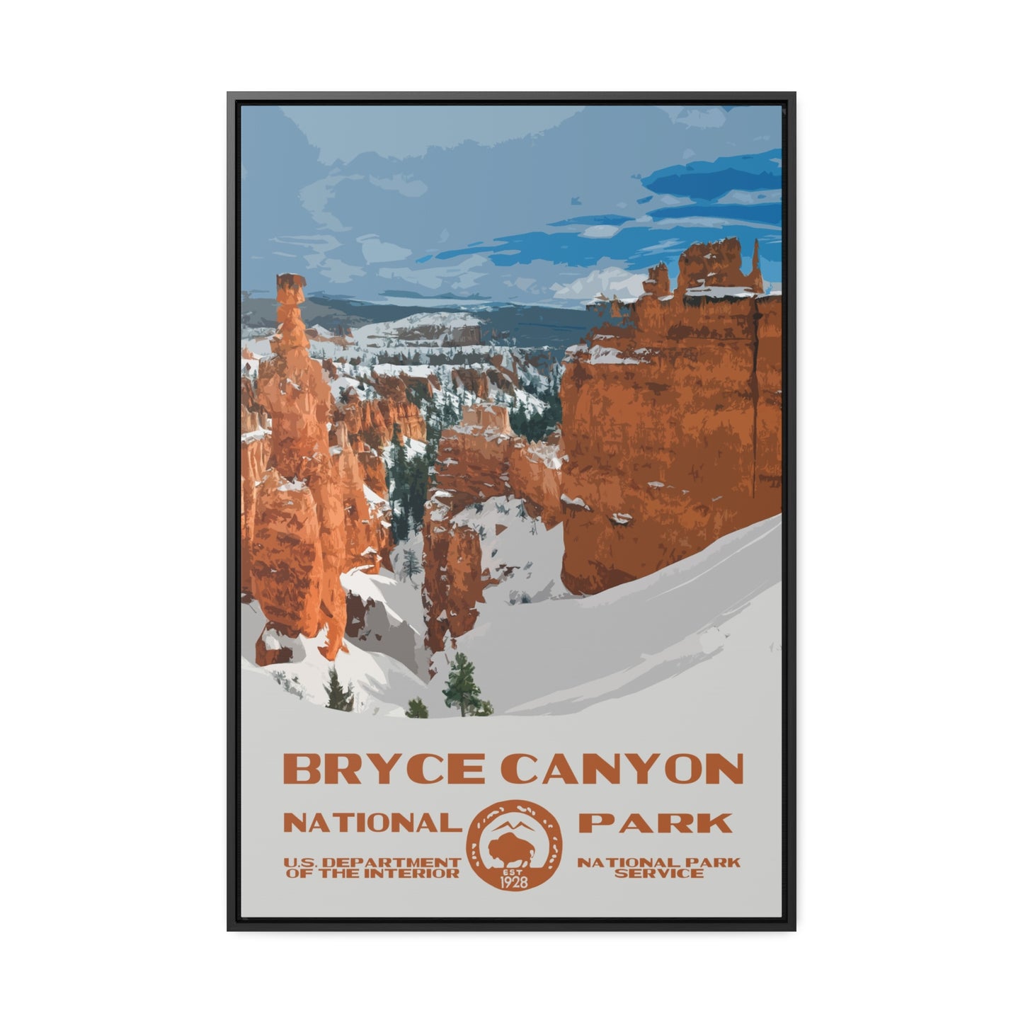 Bryce Canyon National Park Framed Canvas - WPA Poster