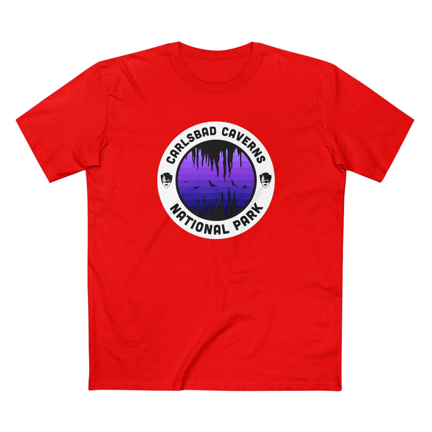 Carlsbad Caverns National Park - Round Badge Design Purple