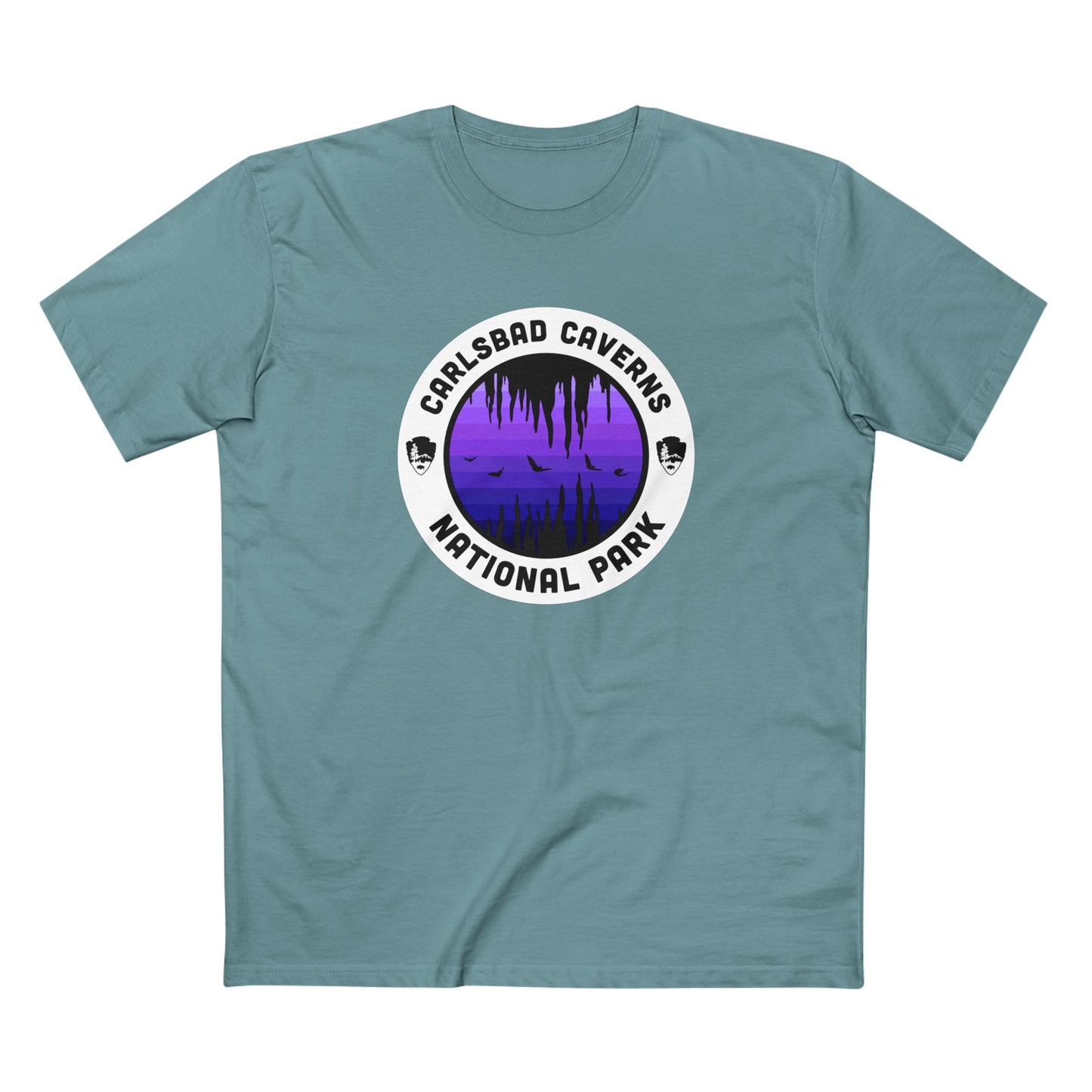 Carlsbad Caverns National Park - Round Badge Design Purple