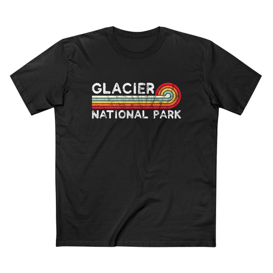 Glacier National Park T-Shirt - Vintage Stretched Sunrise