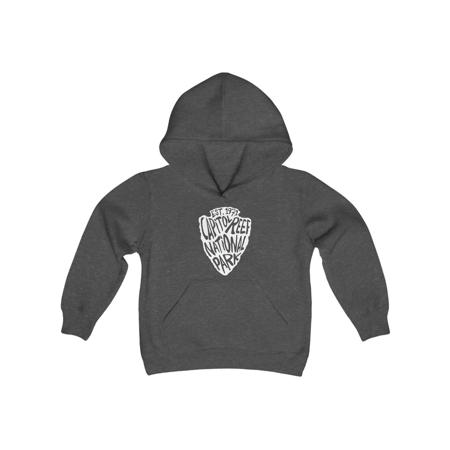 Capitol Reef National Park Kids Hoodie - Arrowhead Chunky Text