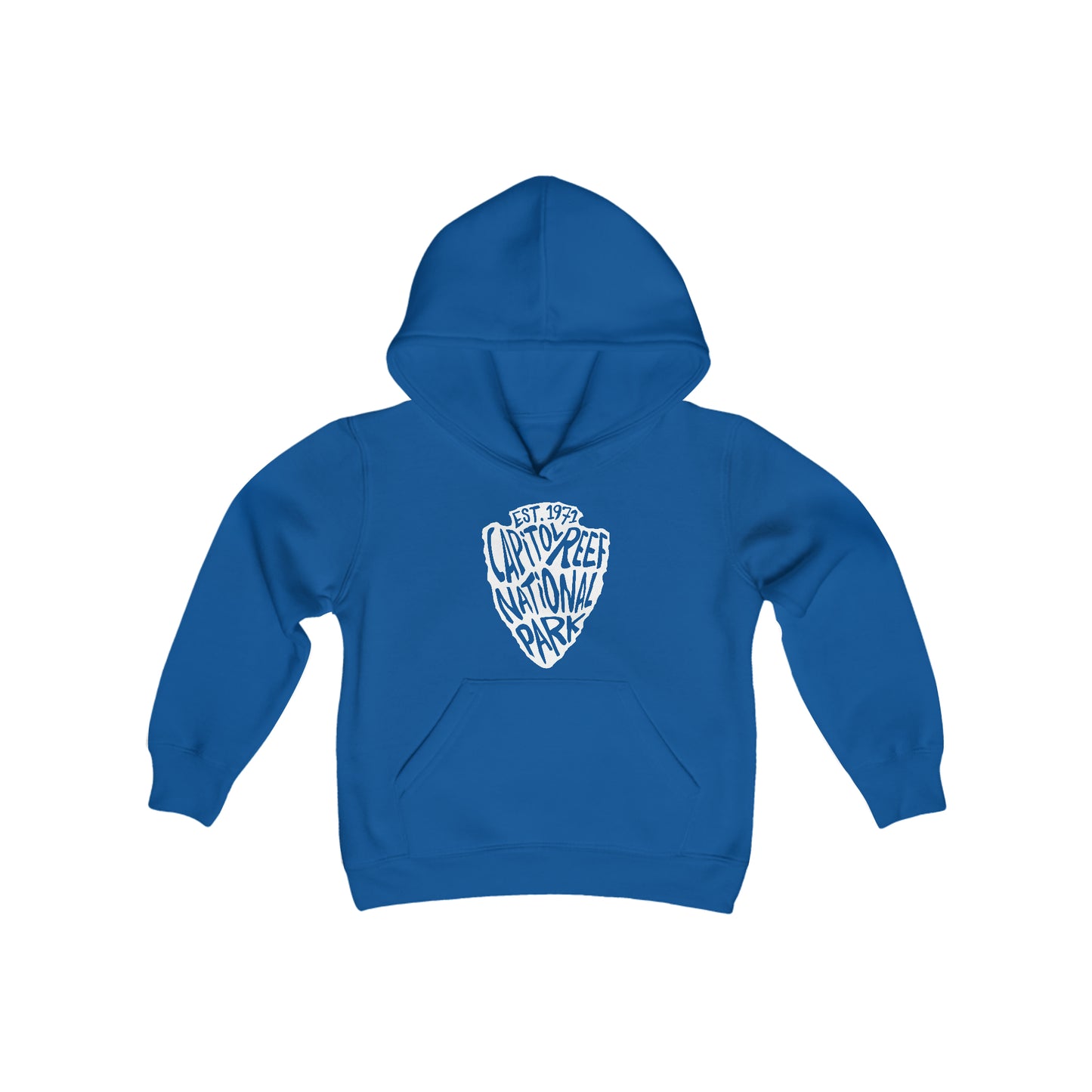 Capitol Reef National Park Kids Hoodie - Arrowhead Chunky Text