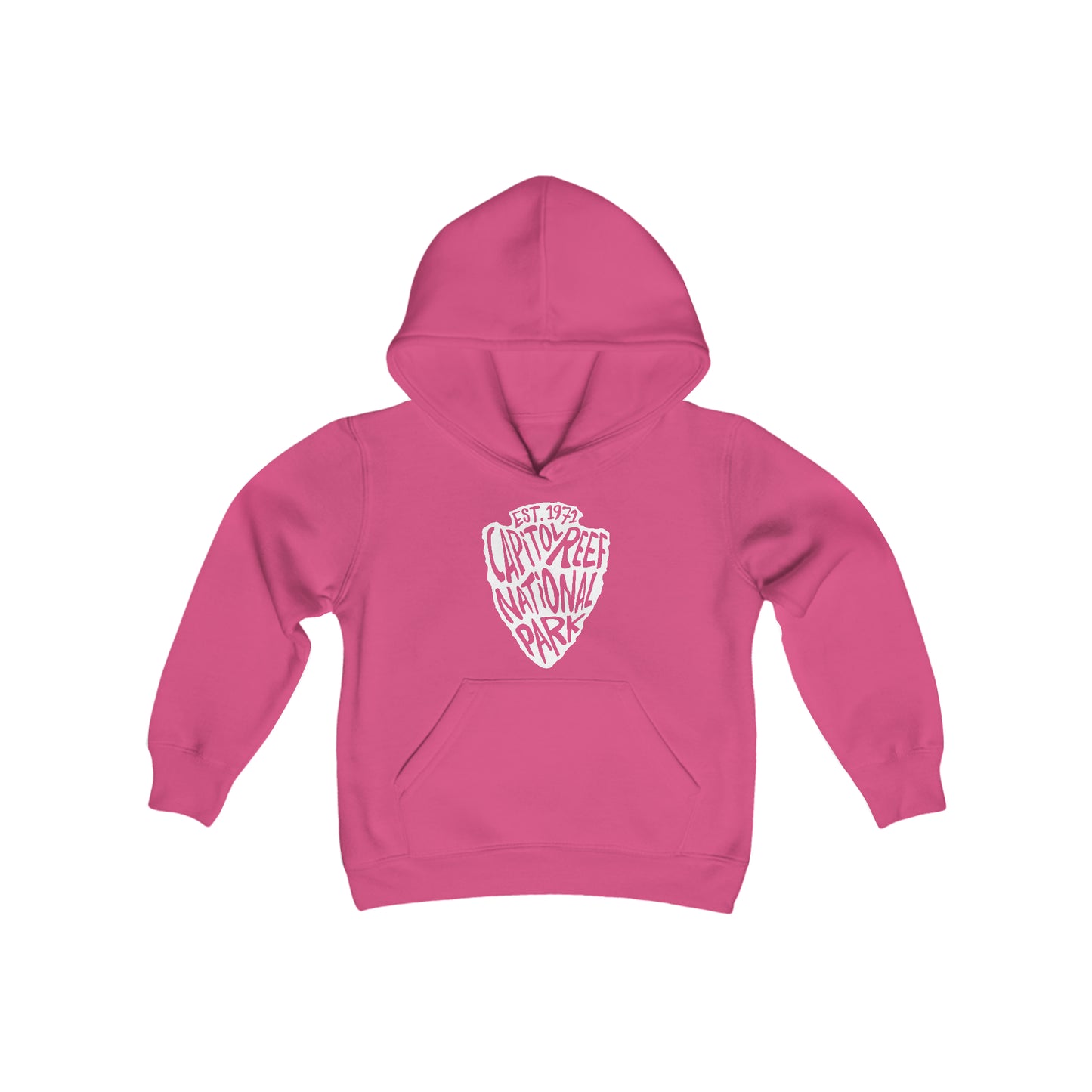 Capitol Reef National Park Kids Hoodie - Arrowhead Chunky Text