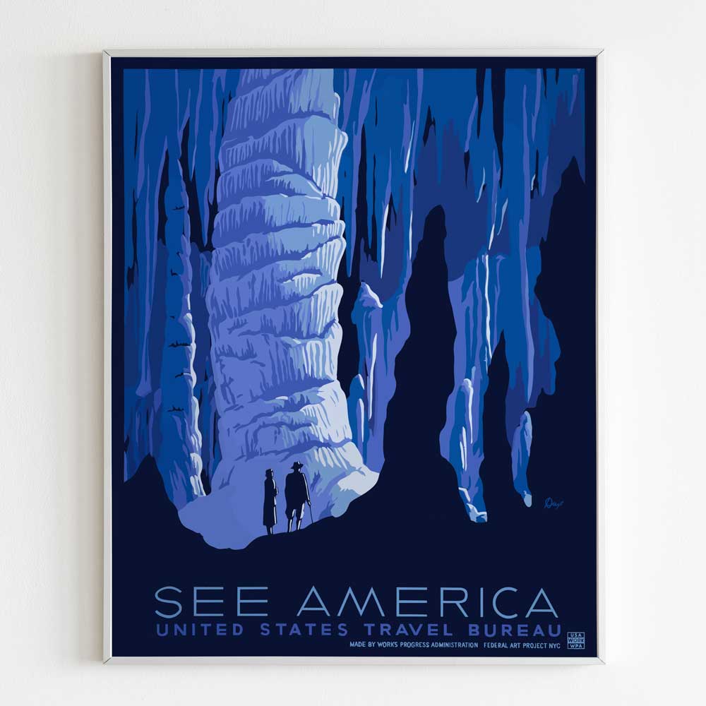 Carlsbad Caverns National Park Poster See America - Vintage WPA Design