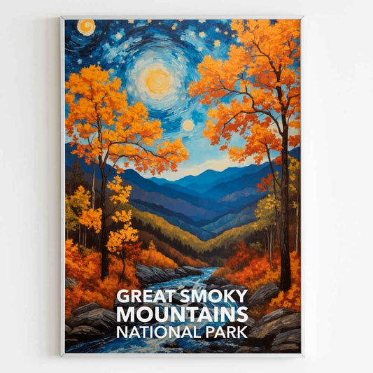 Great Smoky Mountains National Park Poster - Starry Night
