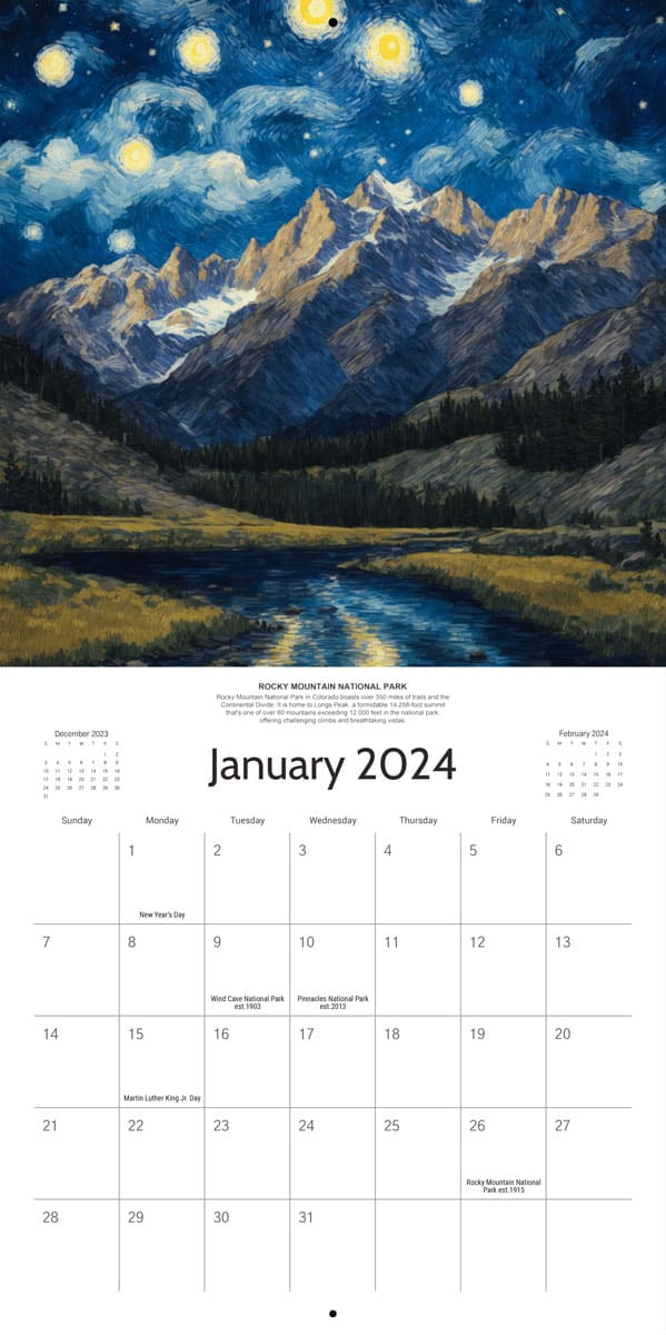 Starry Night 2024 Calendar - Preorder