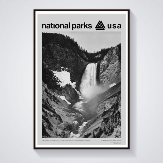 Yellowstone National Park Poster - Ansel Adams Lower Falls