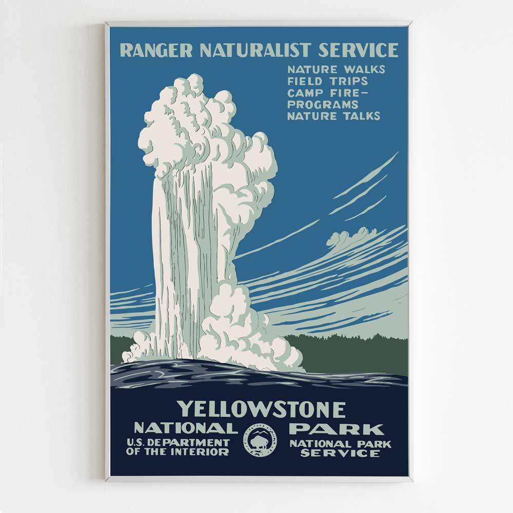 Yellowstone National Park Poster Old Faithful - Vintage WPA Design