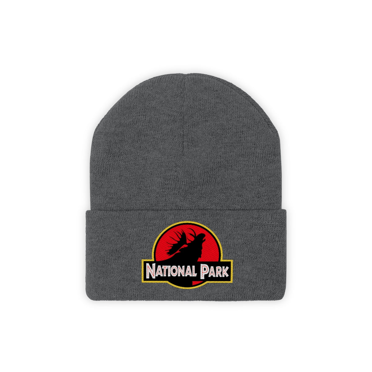 Moose National Park Hat - Knit Beanie Sewn Parody Logo