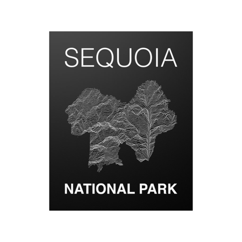 Sequoia National Park Poster - Unknown Pleasures Lines National Parks Partnership