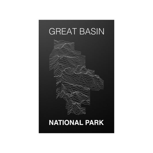 Great Basin National Park Poster - Unknown Pleasures Lines National Parks Partnership