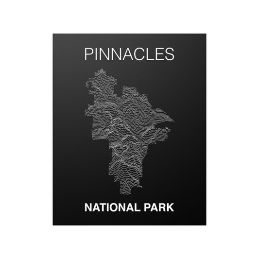 Pinnacles National Park Poster - Unknown Pleasures Lines National Parks Partnership