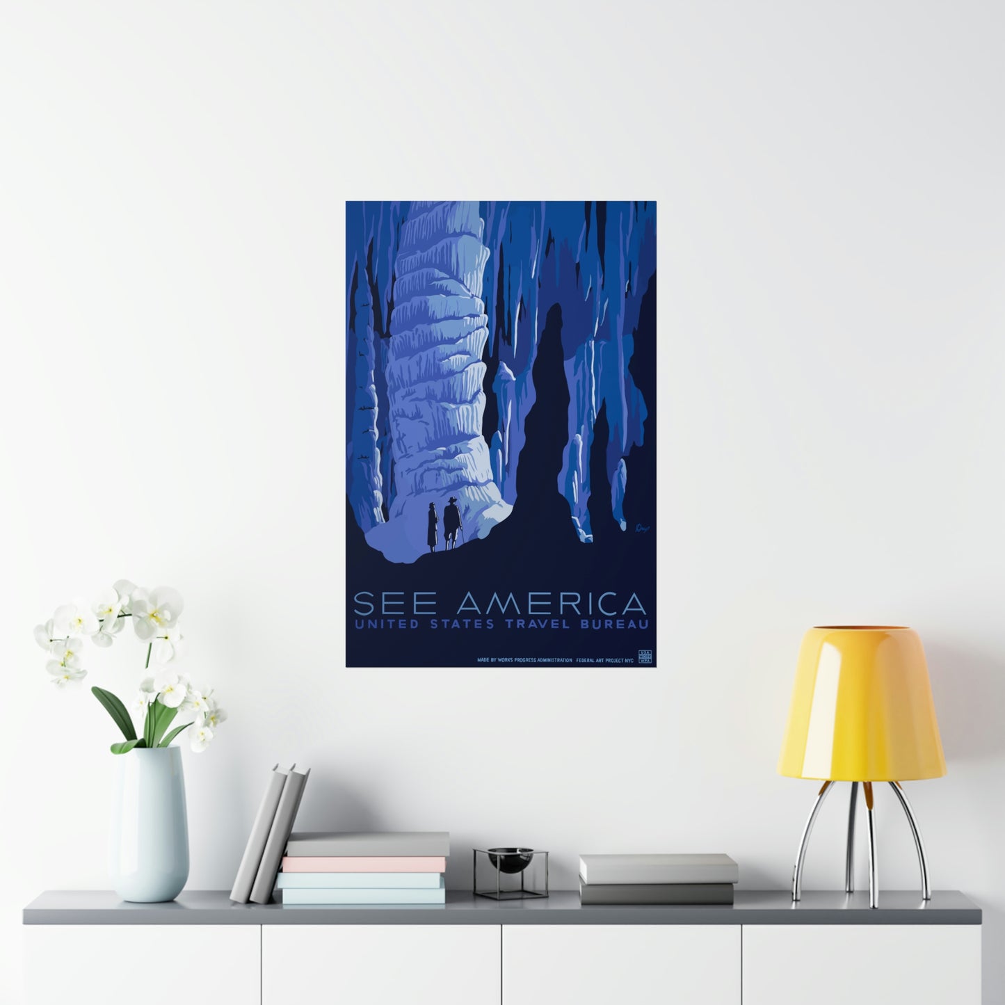 Carlsbad Caverns National Park Poster See America - Vintage WPA Design