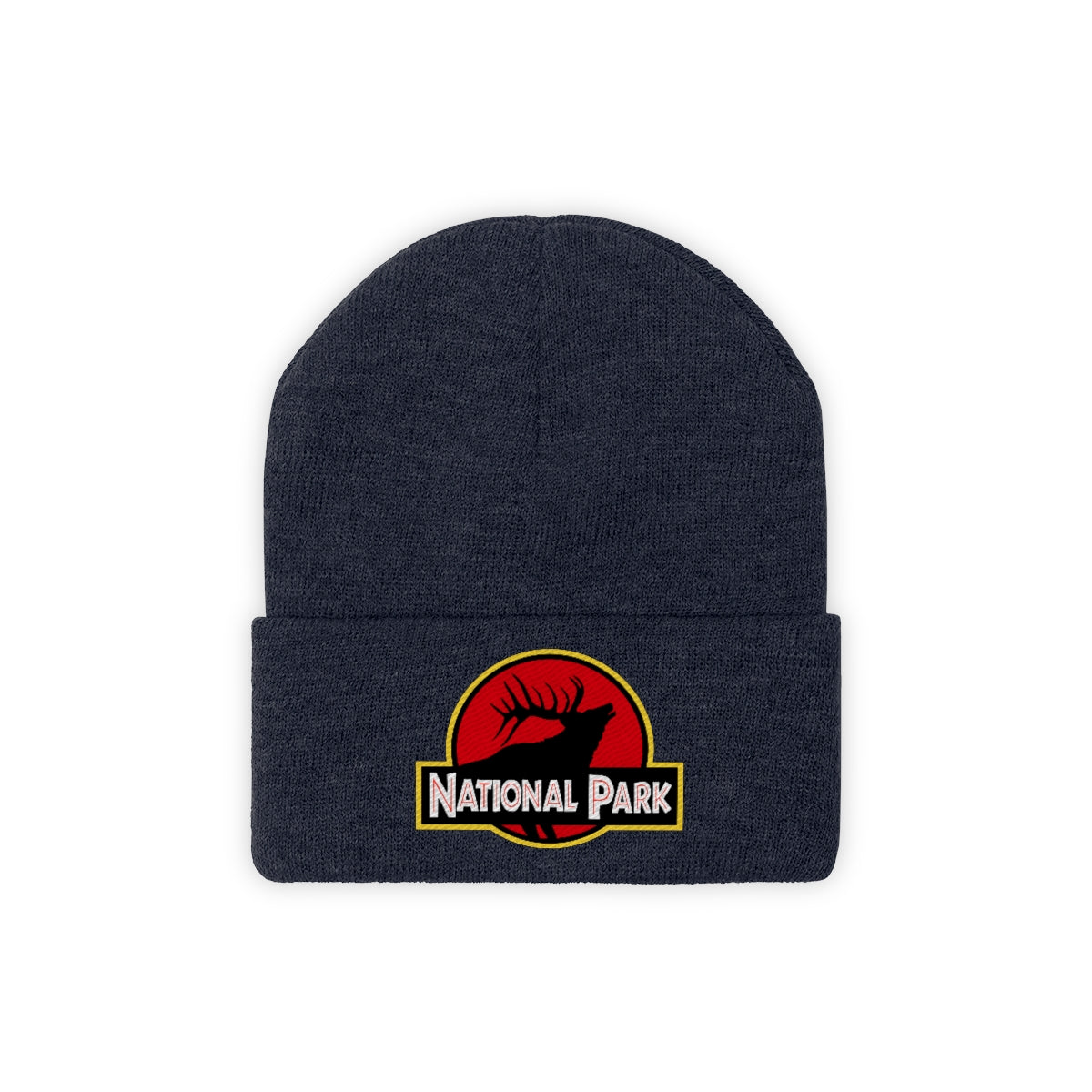 Elk National Park Hat - Knit Beanie Sewn Parody Logo