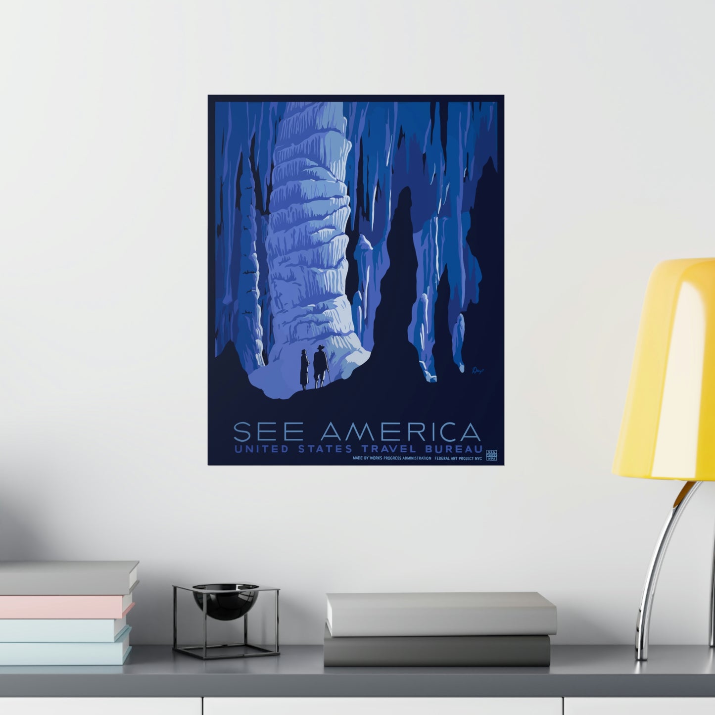 Carlsbad Caverns National Park Poster See America - Vintage WPA Design