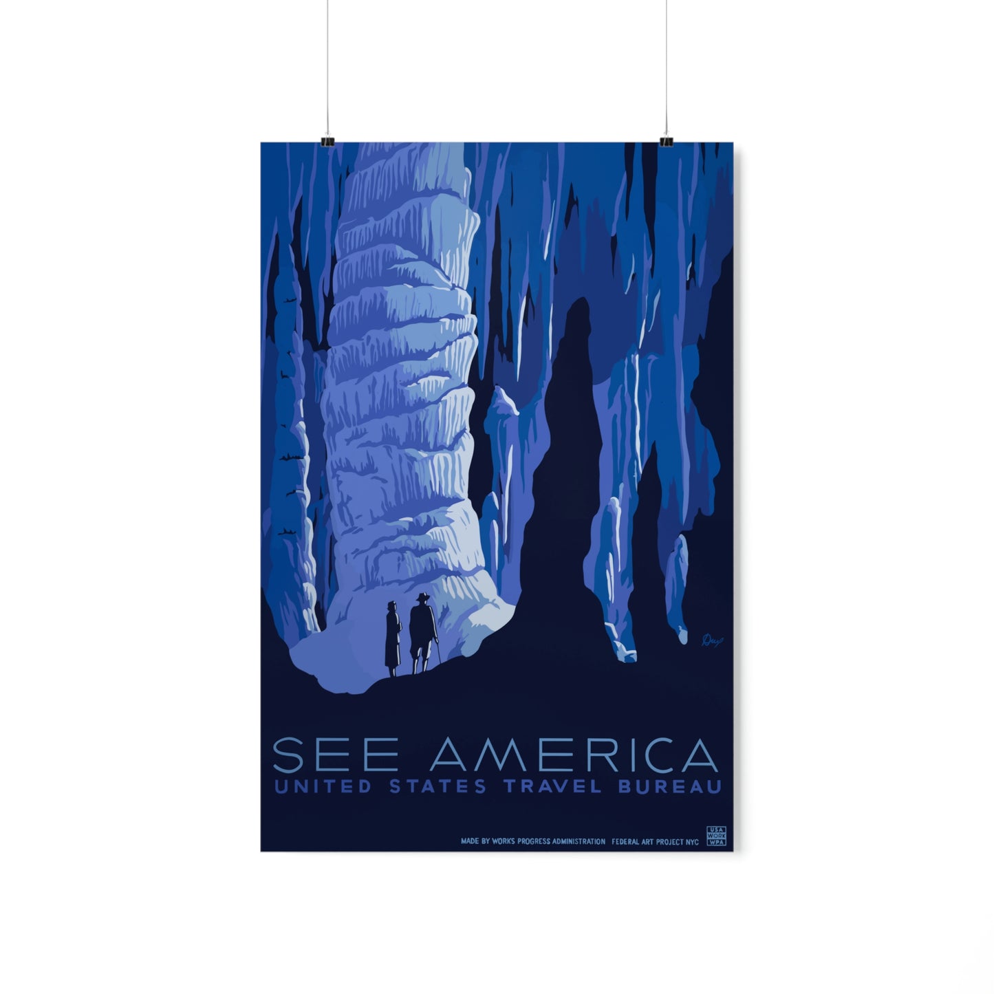 Carlsbad Caverns National Park Poster See America - Vintage WPA Design