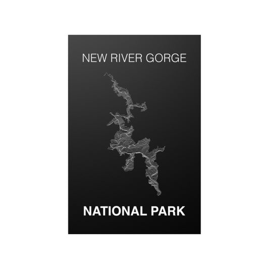 New River Gorge National Park Poster - Unknown Pleasures Lines National Parks Partnership
