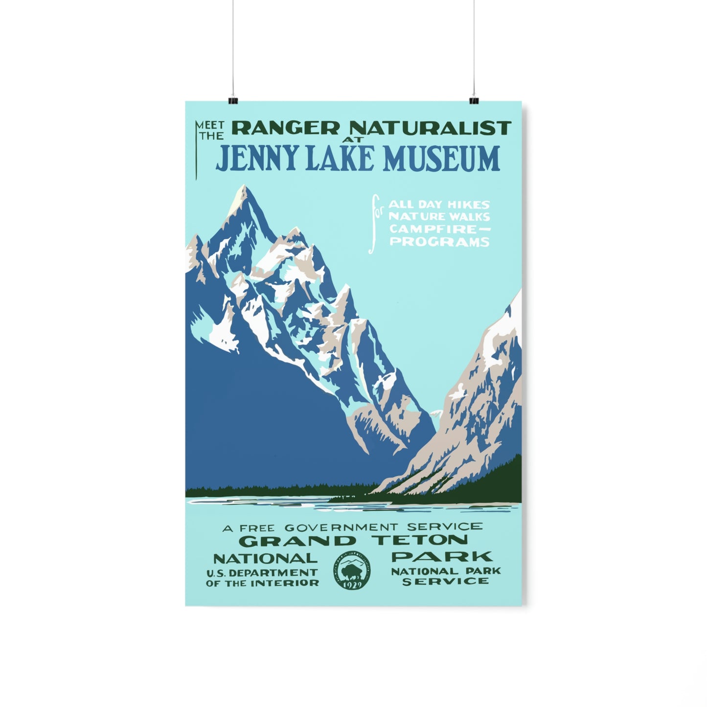 Grand Teton National Park Poster - Vintage WPA Design