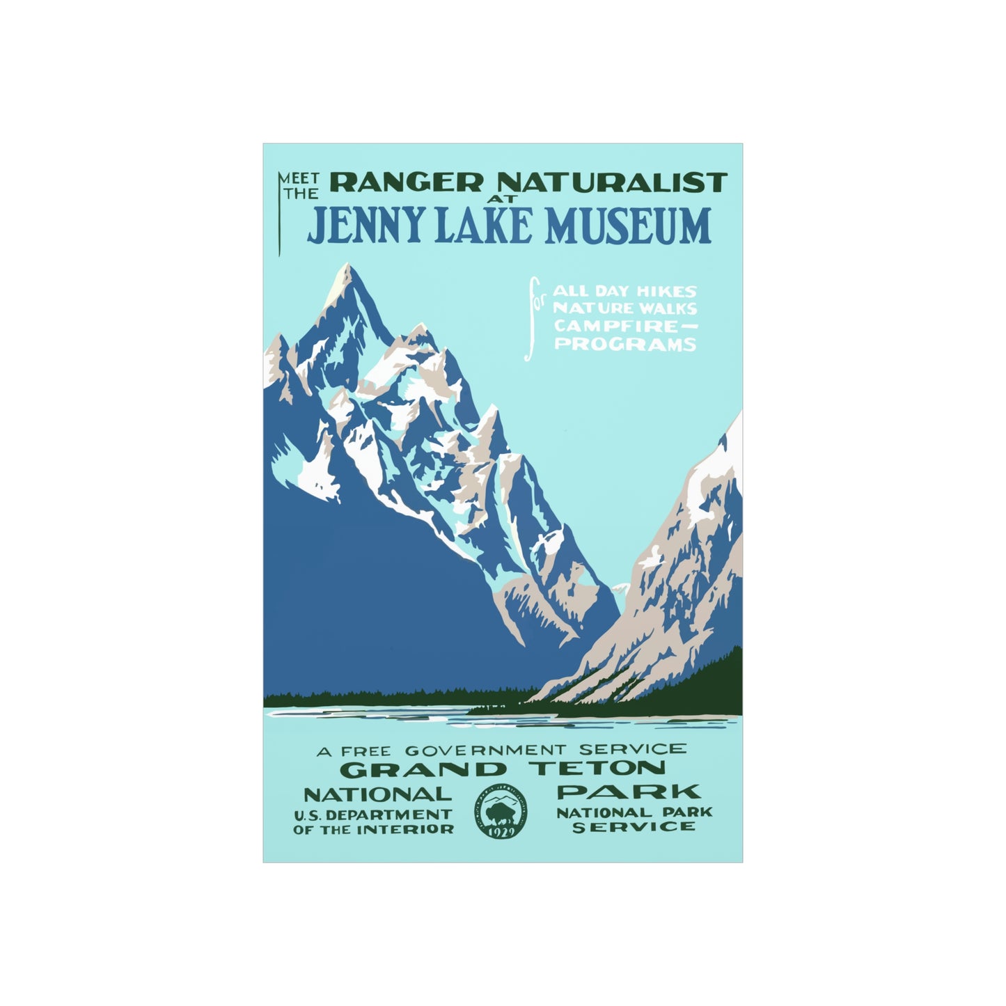 Grand Teton National Park Poster - Vintage WPA Design