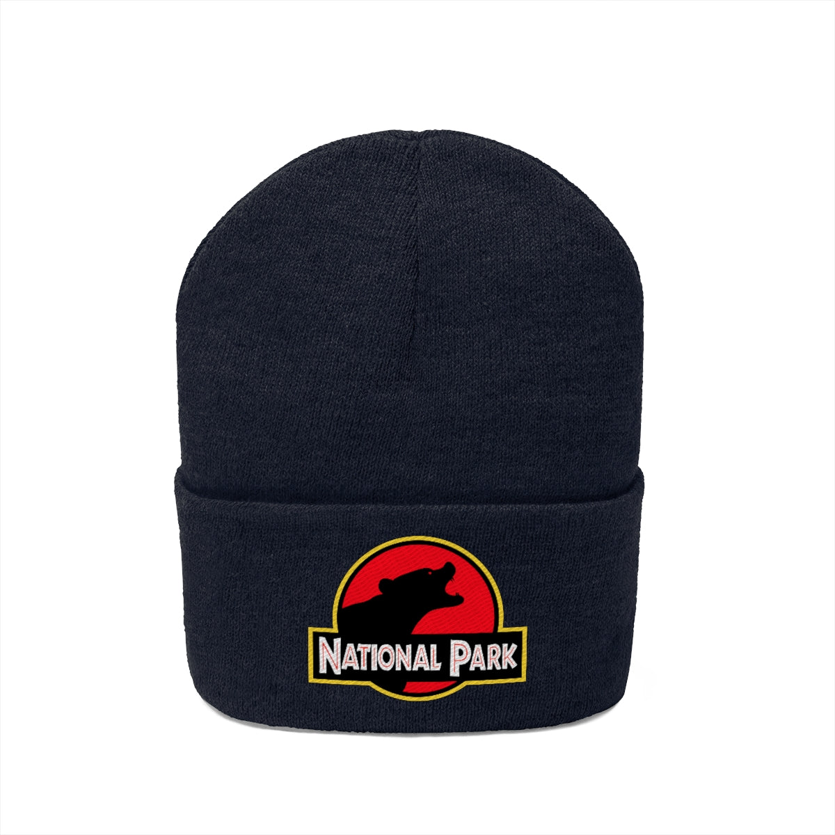 Bear National Park Hat - Knit Beanie Sewn Parody Logo