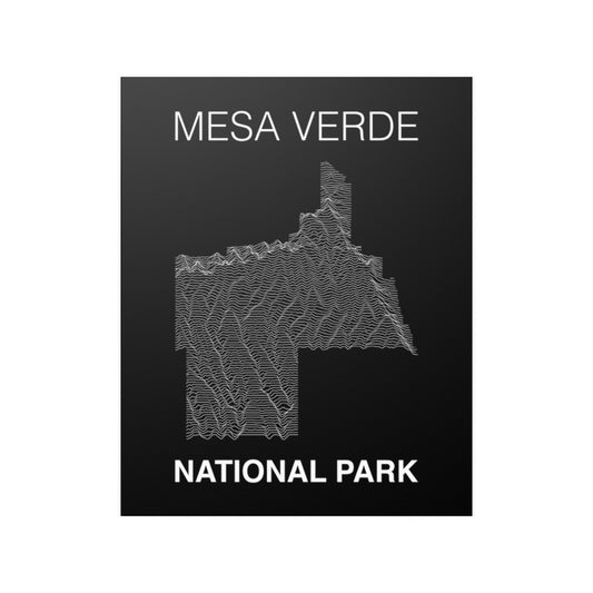Mesa Verde National Park Poster - Unknown Pleasures Lines National Parks Partnership