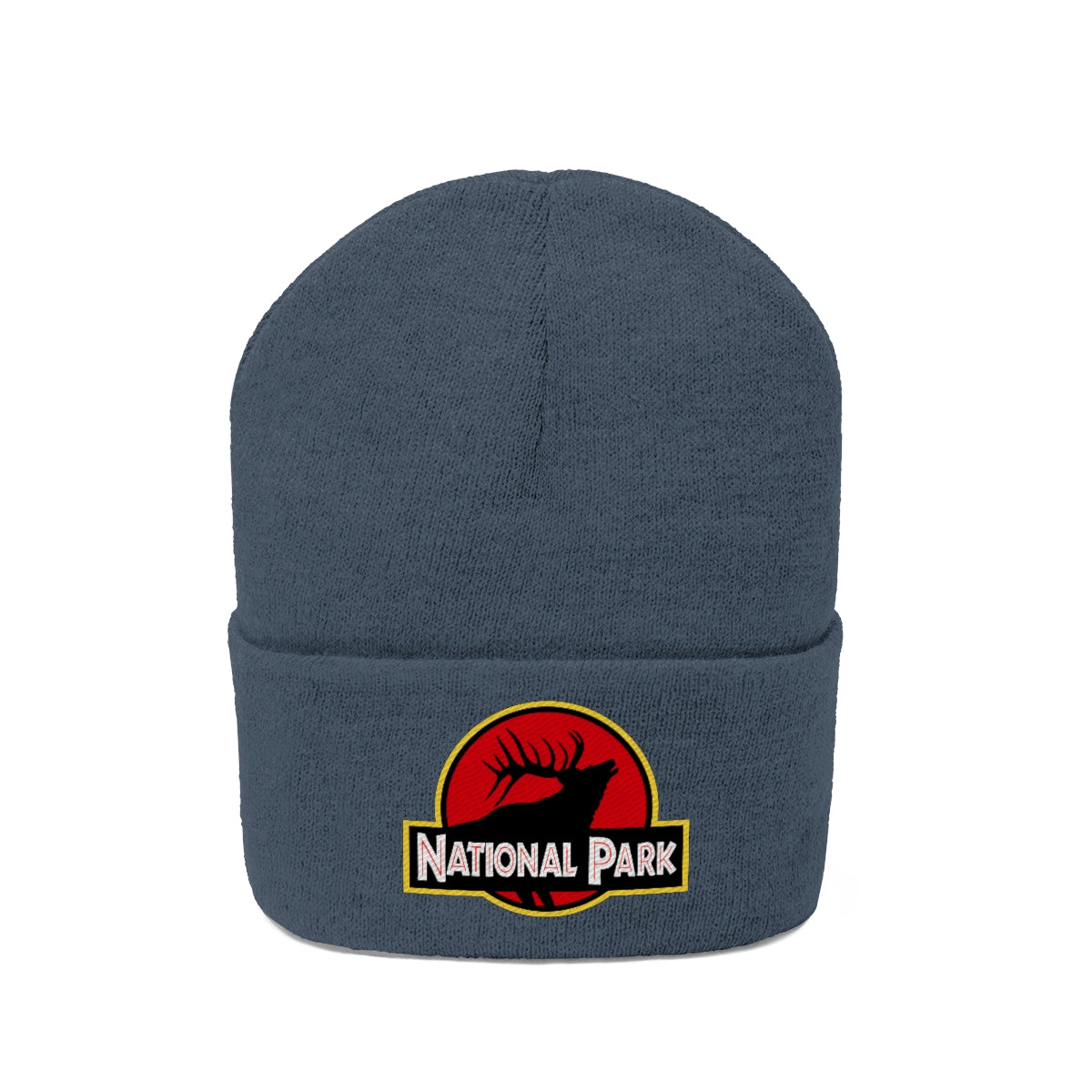 Elk National Park Hat - Knit Beanie Sewn Parody Logo