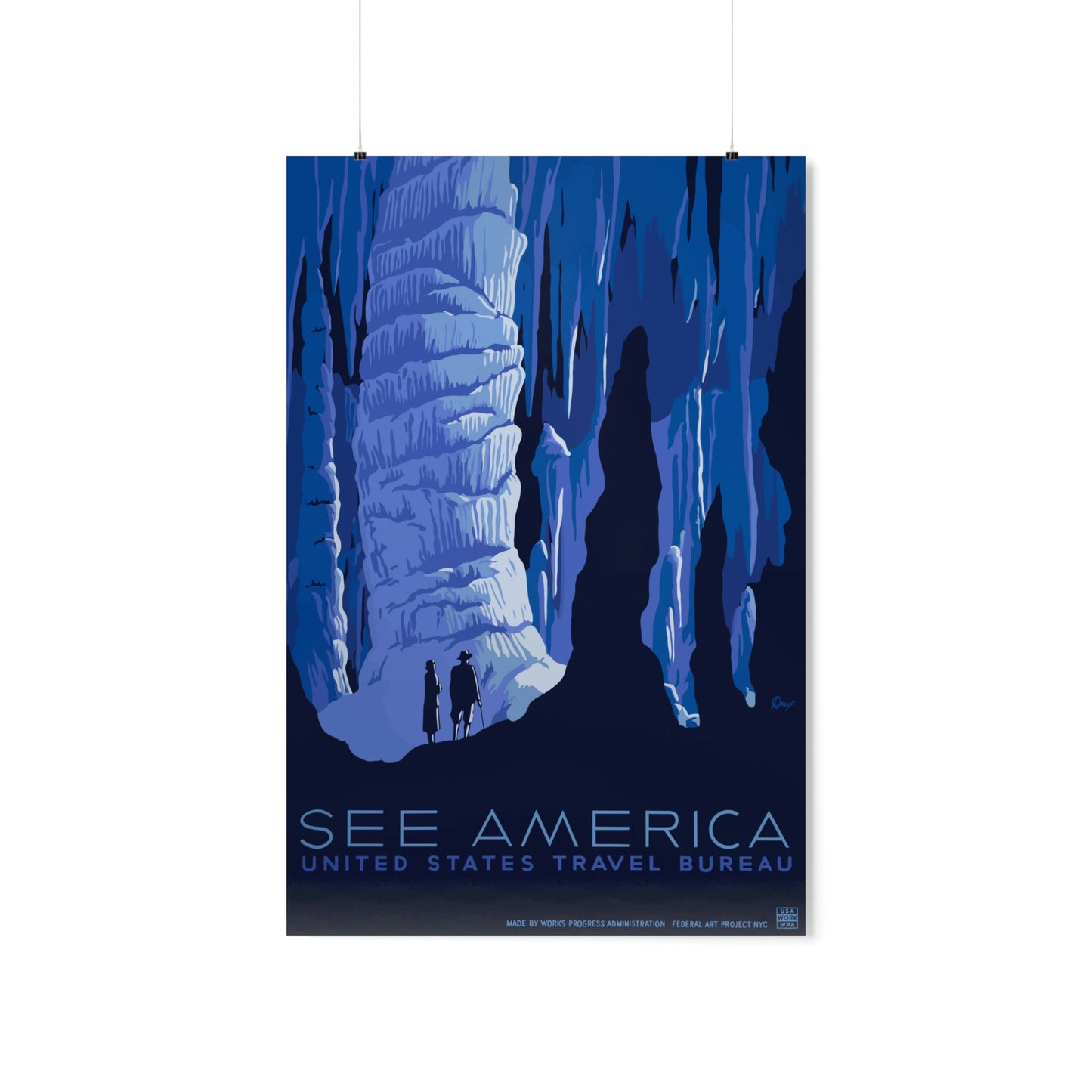 Carlsbad Caverns National Park Poster See America - Vintage WPA Design