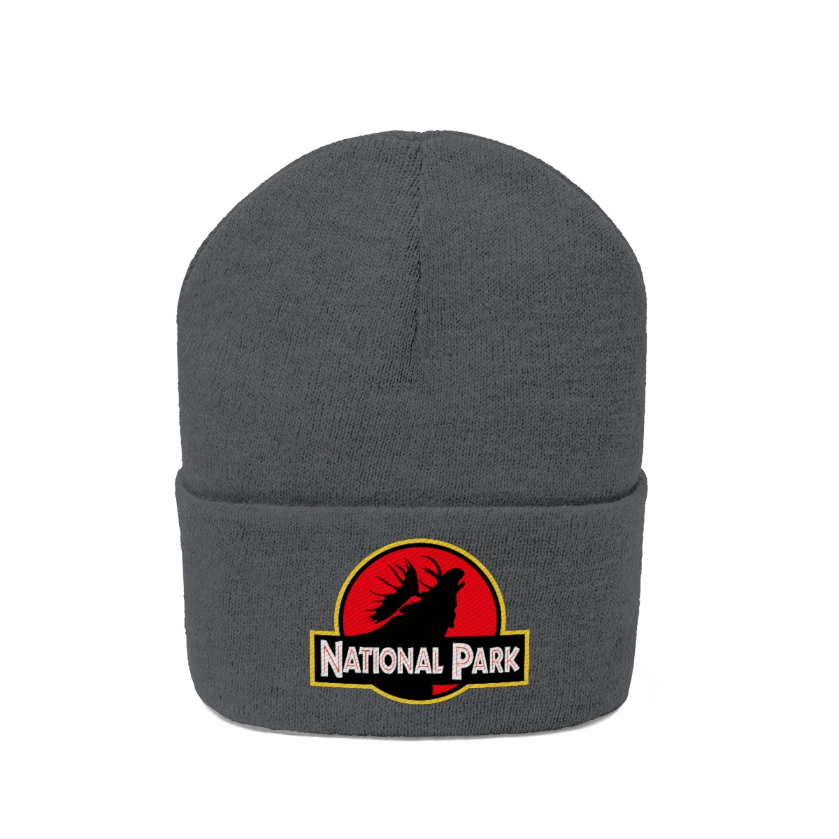 Moose National Park Hat - Knit Beanie Sewn Parody Logo