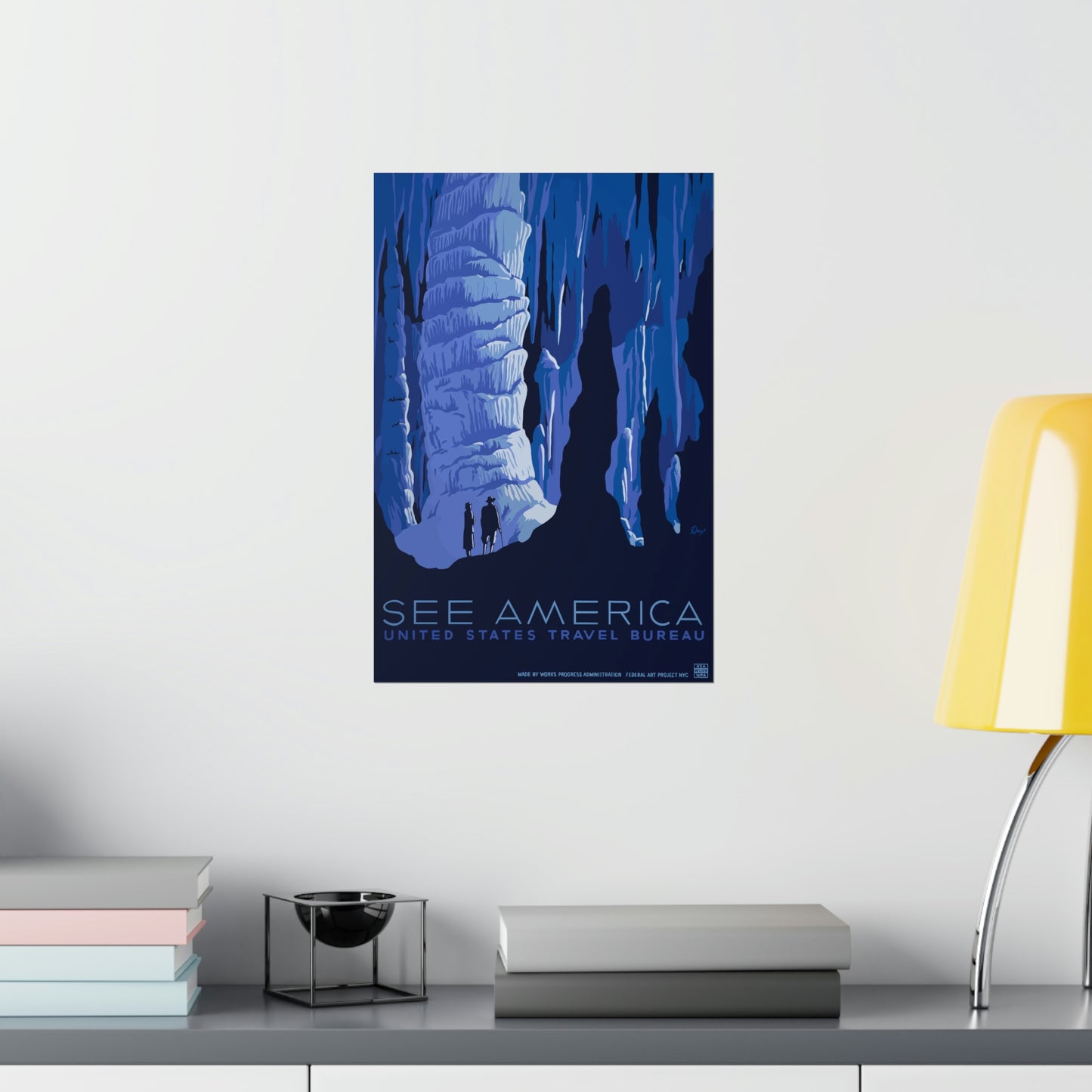 Carlsbad Caverns National Park Poster See America - Vintage WPA Design
